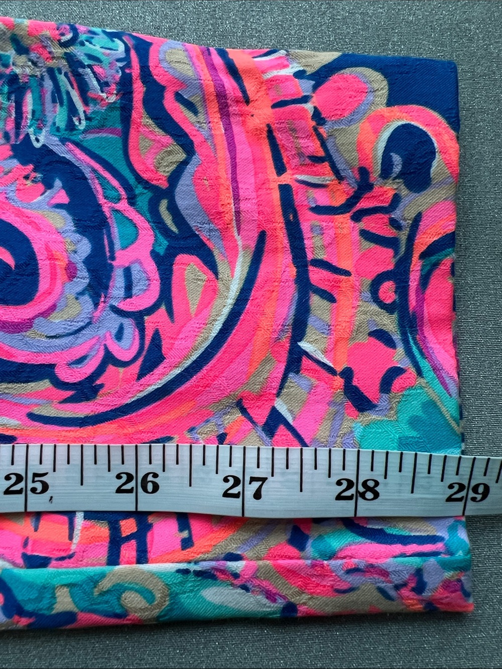 Lilly Pulitzer | Pink, Blue & Teal Paisley Straight-Leg Pants #12816 Size 0 - Picture 13 of 16